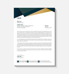 Geometric  Black and Blue Letterhead Template