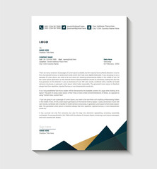 Geometric  Black and Blue Letterhead Template