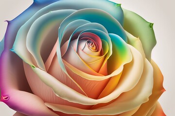 Rainbow Roses. Generative AI.