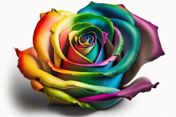 Fototapeta na wymiar Rainbow Roses. Generative AI.