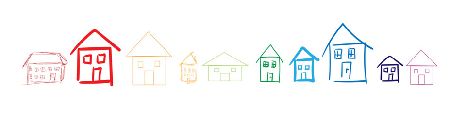 Haus Eigenheim Bunt Home Band Banner