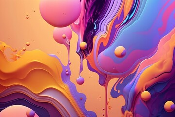 Abstract colored liquid. AI technology generated image