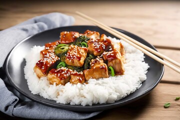 oriental orange chicken, Rice With Chicken And Vegetables