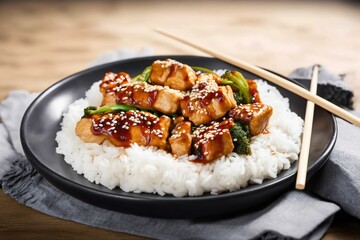 oriental orange chicken, Rice With Chicken And Vegetables