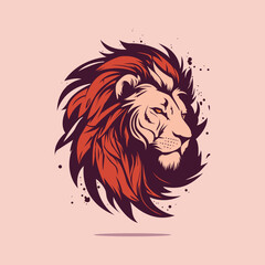 A lion head logo illustration.