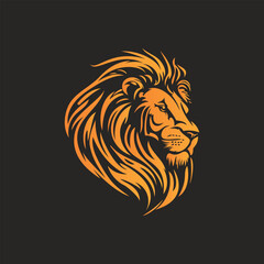 A lion head face logo and illustration