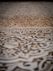 Beautiful interior design and ornaments of Granadas Alhambra