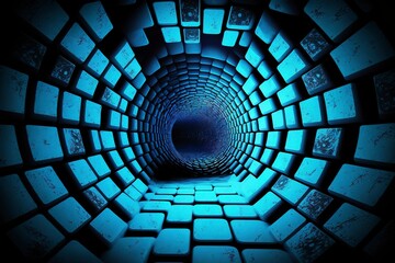 Time-space tunnel.AI technology generated image