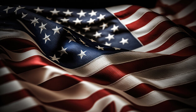 American flag created with generative AI technology