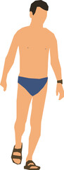 Silhouette Man Swimsuit Walking 3