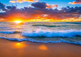 Obraz na płótnie Canvas beautiful sea waves on the beach