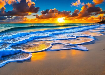 beautiful sea waves on the beach