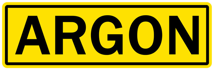 Argon chemical hazard sign and labels