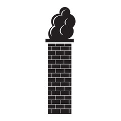 Production chimney, icon, stencil, isolated vector illustration