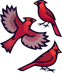 Stylized Birds - Northern Cardinal
