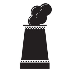 Production chimney, icon, stencil, isolated vector illustration