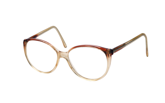 Old unisex retro glasses isolated on white background.