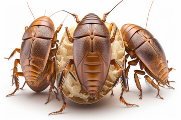 cockroach isolated on white background. Generative AI