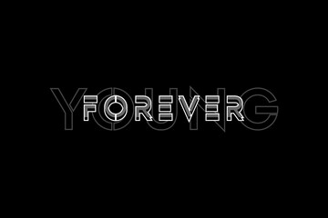 Typography T-hirt Design Forever Young