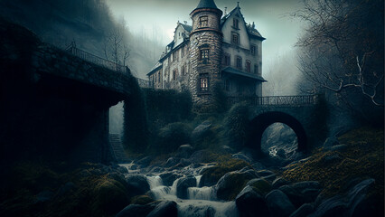 castle and bridge medieval