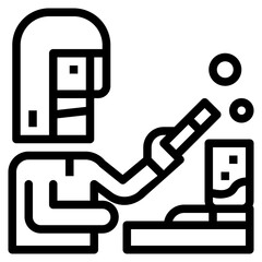 scientist line icon style