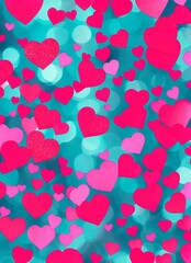 Naklejka na ściany i meble heart background with hearts and space for valentine's day