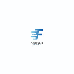 Initial letter F Fast speed logo design template