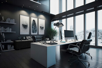 interior of a office. Generative AI