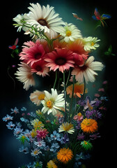 Beautiful flowers atmospheric art.
