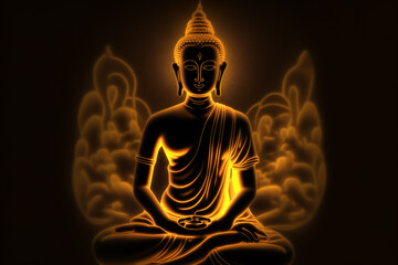 Gautama Buddha the symbol of hinduism buddhism spirituality buddha purnima, generative ai