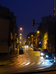 A street at night in Porto Portugal