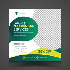 Lawn Services Social Media Post Banner Template