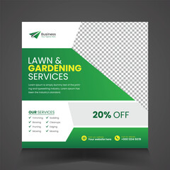 Lawn Services Social Media Post Banner Template