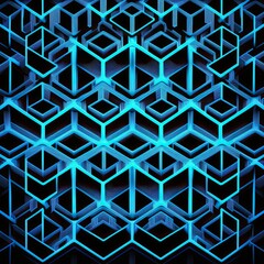 Abstract geometric blue background and pattern. Generative AI