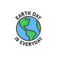 Earth day badge. Save the planet sticker. World Environment Day symbol.