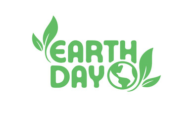 Earth Day badge design concept. Vintage Style. Global ecology protection. Planet icon design with plant. Save the environment.