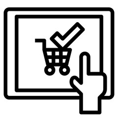 online shopping line icon style