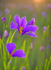 beautiful purple iris flowers in the garden