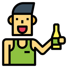 drinking filled outline icon style