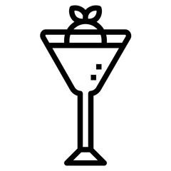 cocktail line icon style