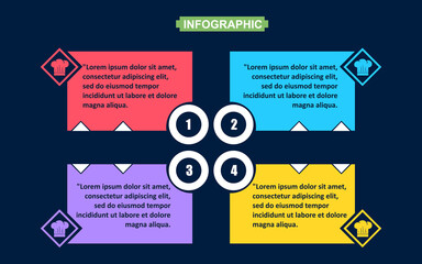cooking design elements, Vector infographic template. Data visualization with four steps and options.