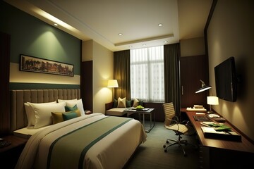 Interior of Room Inc Hotel, a good hotel in Semarang city, AI generated