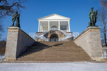 Cameronova Gallery (1784-1787) on a winter day. Tsarskoye Selo, Saint Petersburg