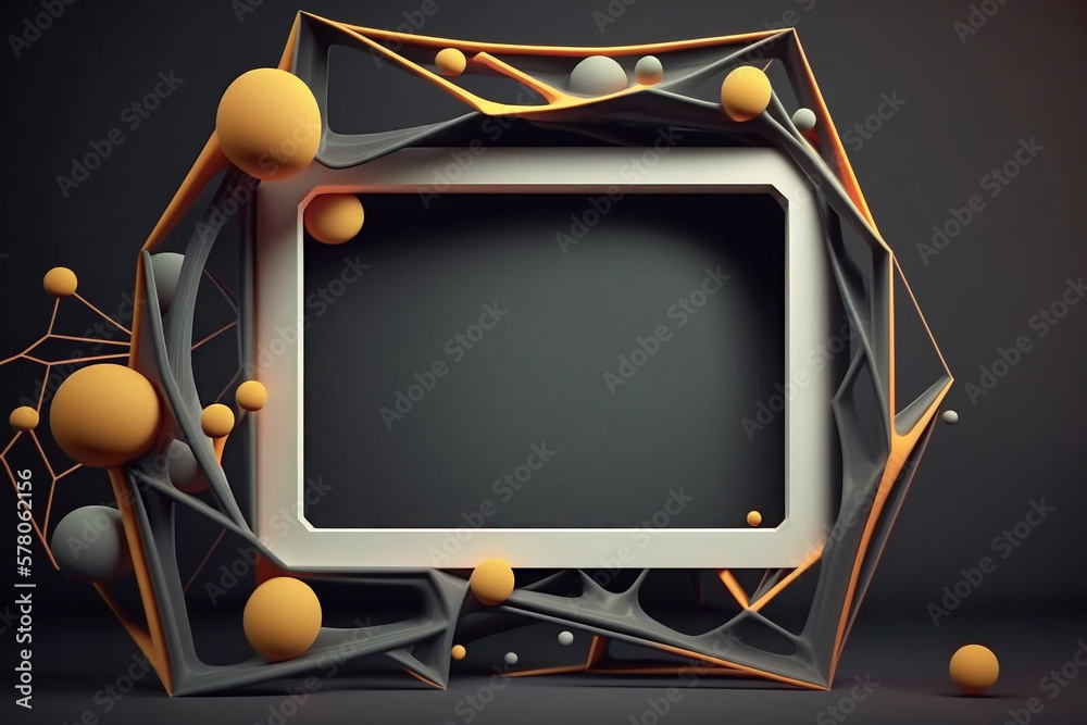 Poster white digital web frame with empty copy space generative ai