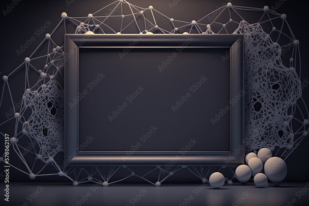 Poster internet web gray frame copy space generative ai