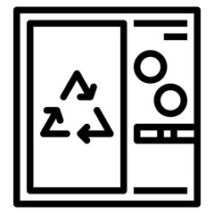 reverse vending machine line icon style