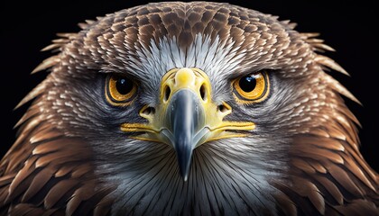 Close Wild Eagle Face Black