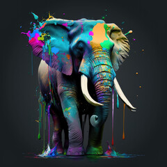 Obraz premium Graffiti Neon Art with Animals: A Bold and Colorful Image of Street Artistry Generative AI