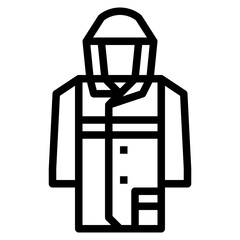 raincoat line icon style