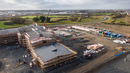 View of the city from the air, Limerick new building